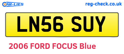 LN56SUY are the vehicle registration plates.