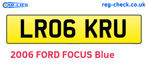 LR06KRU are the vehicle registration plates.