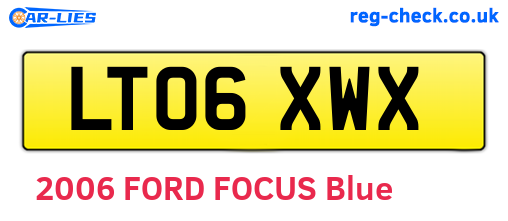 LT06XWX are the vehicle registration plates.