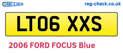 LT06XXS are the vehicle registration plates.