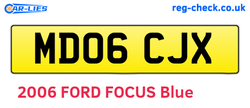 MD06CJX are the vehicle registration plates.