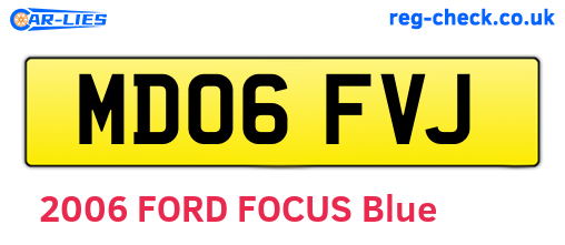 MD06FVJ are the vehicle registration plates.