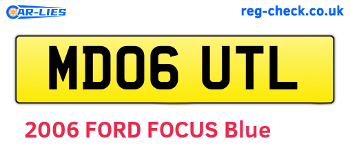 MD06UTL are the vehicle registration plates.