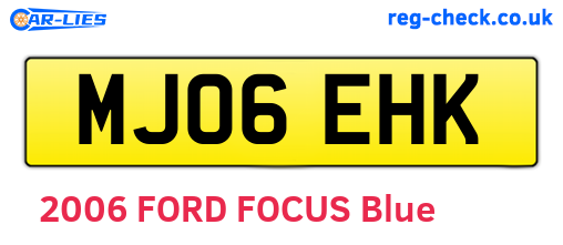 MJ06EHK are the vehicle registration plates.
