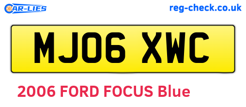 MJ06XWC are the vehicle registration plates.