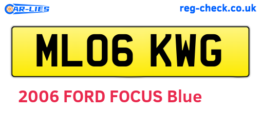ML06KWG are the vehicle registration plates.