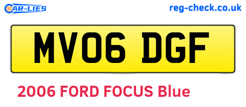 MV06DGF are the vehicle registration plates.
