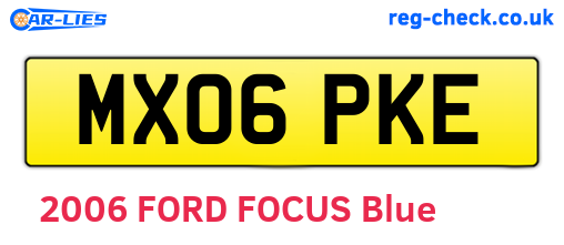 MX06PKE are the vehicle registration plates.