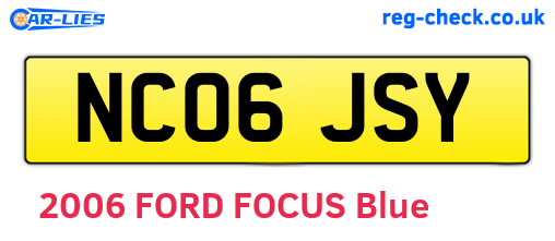 NC06JSY are the vehicle registration plates.