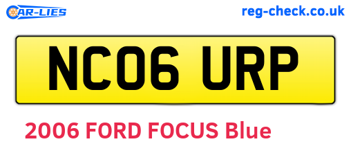 NC06URP are the vehicle registration plates.