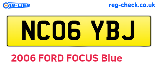 NC06YBJ are the vehicle registration plates.