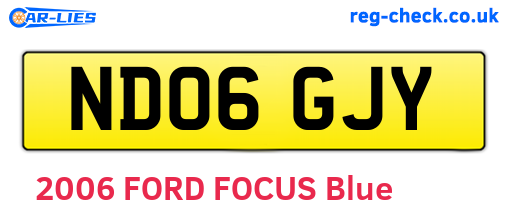 ND06GJY are the vehicle registration plates.