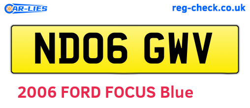 ND06GWV are the vehicle registration plates.