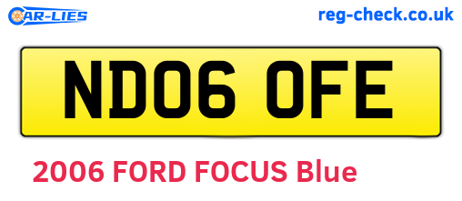ND06OFE are the vehicle registration plates.
