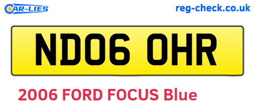 ND06OHR are the vehicle registration plates.