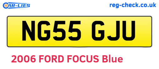 NG55GJU are the vehicle registration plates.