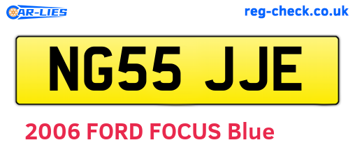 NG55JJE are the vehicle registration plates.