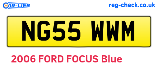 NG55WWM are the vehicle registration plates.