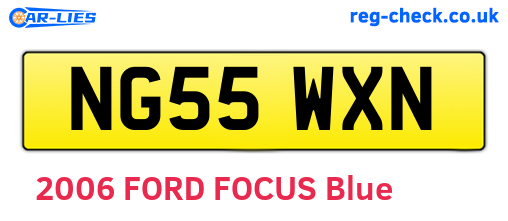 NG55WXN are the vehicle registration plates.
