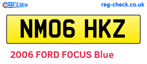 NM06HKZ are the vehicle registration plates.