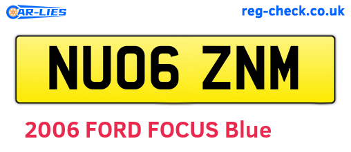NU06ZNM are the vehicle registration plates.