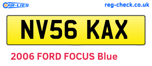 NV56KAX are the vehicle registration plates.