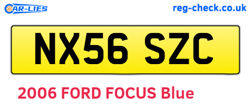 NX56SZC are the vehicle registration plates.