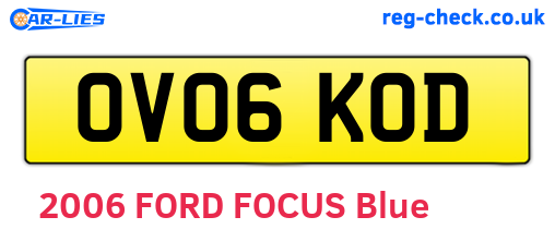 OV06KOD are the vehicle registration plates.