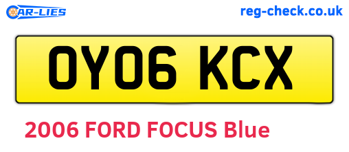 OY06KCX are the vehicle registration plates.