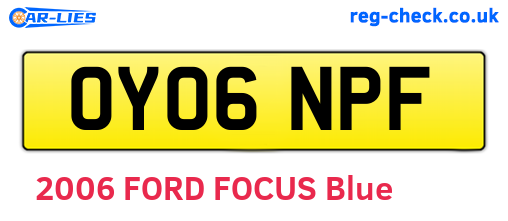 OY06NPF are the vehicle registration plates.
