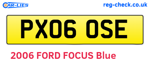 PX06OSE are the vehicle registration plates.