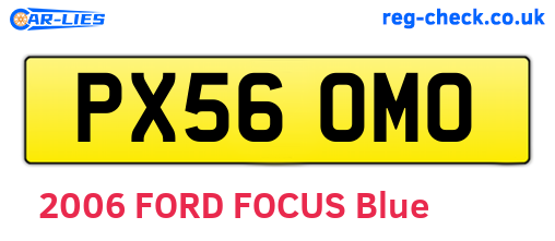 PX56OMO are the vehicle registration plates.