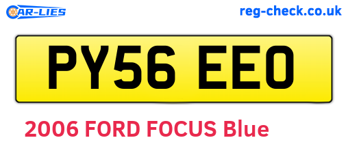 PY56EEO are the vehicle registration plates.