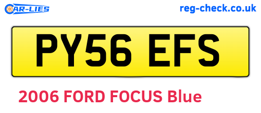 PY56EFS are the vehicle registration plates.