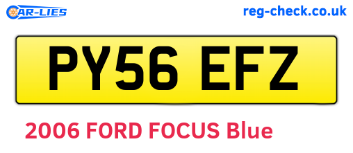 PY56EFZ are the vehicle registration plates.