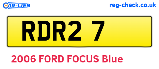 RDR27 are the vehicle registration plates.