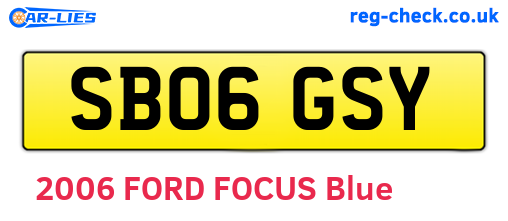 SB06GSY are the vehicle registration plates.