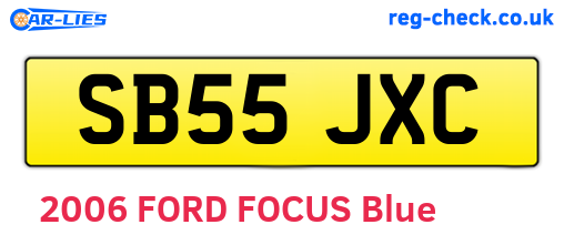 SB55JXC are the vehicle registration plates.