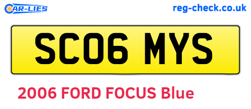SC06MYS are the vehicle registration plates.