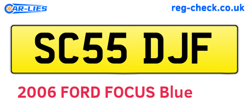 SC55DJF are the vehicle registration plates.