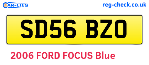 SD56BZO are the vehicle registration plates.
