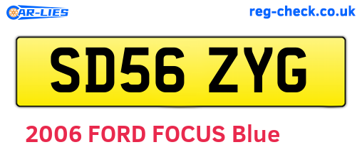 SD56ZYG are the vehicle registration plates.