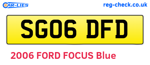 SG06DFD are the vehicle registration plates.