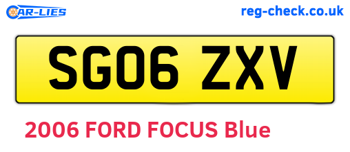 SG06ZXV are the vehicle registration plates.