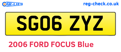 SG06ZYZ are the vehicle registration plates.