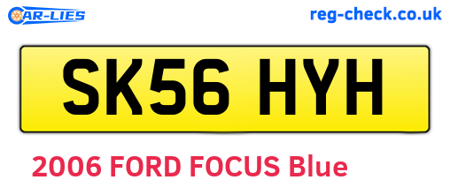 SK56HYH are the vehicle registration plates.