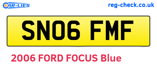 SN06FMF are the vehicle registration plates.