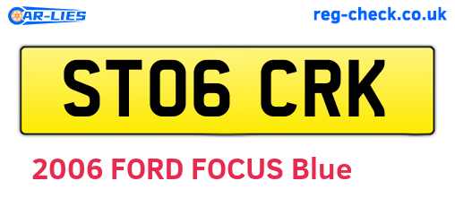 ST06CRK are the vehicle registration plates.