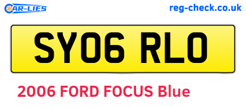 SY06RLO are the vehicle registration plates.
