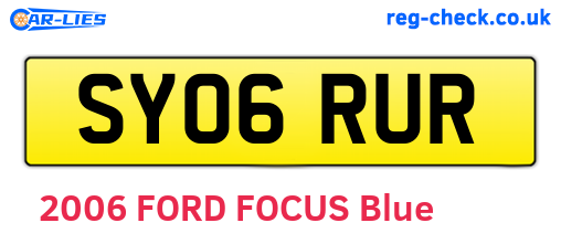 SY06RUR are the vehicle registration plates.